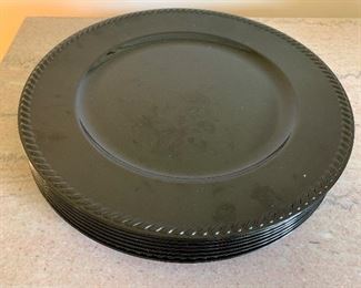 #981Y - Set of 8 acrylic black chargers - $12.00.