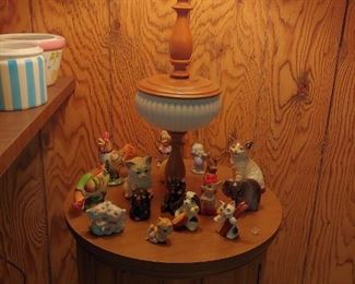 Lighted End Table with Storage Cabinet - Figurines 