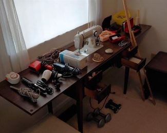 Sewing Machine & Table - Hand Weights - Curling Iron's - Hair Dryer's - Shaver's - Lint Roller's
