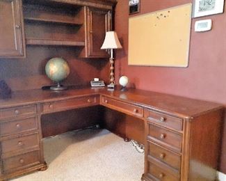 Executive desk with return, hutch and gunsafe