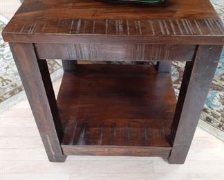 Dark wooden cube table