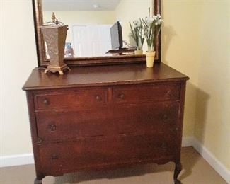 Renaissance style dresser and mirror