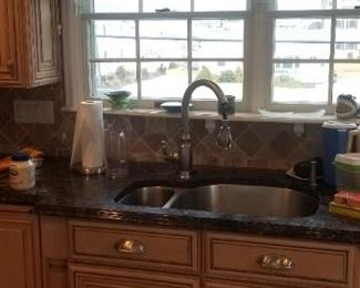 Stainless steel double sink & faucet is included in kitchen