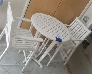 Bar height table & two captain's chairs $300