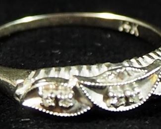 14k White Gold Ring, Size 7-1/2, 2.19g
