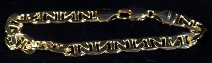 14k GP Necklace, 22" Long, 40g, And Matching Bracelet, 8" Long, 17g