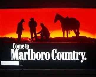 "Come to Marlboro Country" Lighted Sign by Everbrite, 27.75" Wide x 16.5" High x 3" Deep, Powers On
