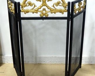 Three-Panel Folding Fireplace Screen, 32" High x 41.5" Wide (Fully Extended)