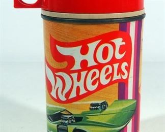 Original 1969 Hotwheels Branded Thermos Insulated Bottle, Half Pint Size, #2804