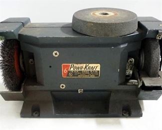 Wards Powr-Kraft 6" Bench Grinder, Needs New Cord, With Extra Wheel
