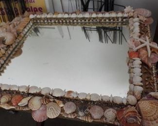 Vintage shell mirror approx. size 5' high x 4' wide $475.00