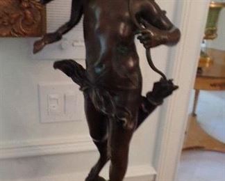 Signed cupid bronze on marble base $2,200