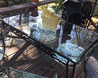 Glass table chairs $200