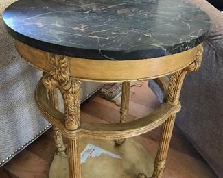COUNTRY FRENCH MARBLE TOP TABLE