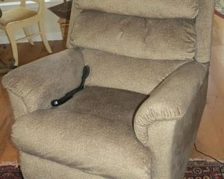 DIMINUTIVE L IFT CHAIR BARELY USED/INSTRUCTIONS INCLUDED. AVAILABLE FOR EARLY SALE.  $750.