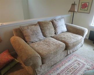 Comfy overstuffed “vintage style” sofa