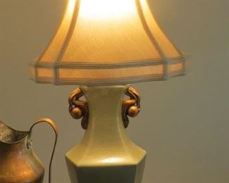 A PAIR OF THESE GREAT GREEN URN LAMPS.