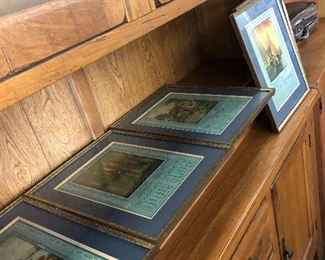  Old calendars In frame. $25/all