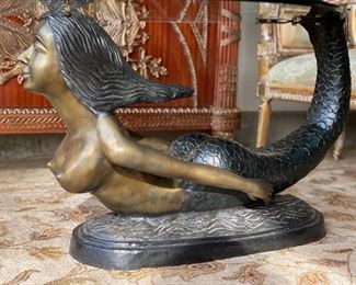 Bronze mermaid coffee table 