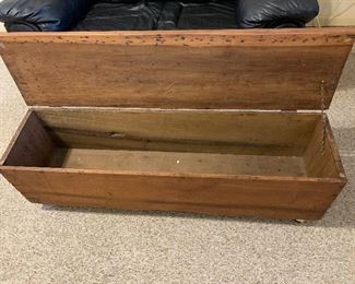 #28	Antique coffee table/storage chest on casters 53"x13.5"x16"	 $60.00 
SOLD