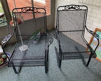 #32	Wrought iron springy chairs 2@ $25 each
SOLD