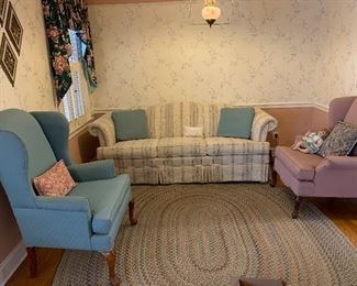 #7	Sofa 88"L	 $25.00 
#8	Queen Anne upholstered chair 2@ $20 each	 
