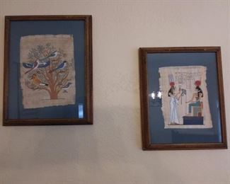Egyptian Hand Painted on Papyrus Paper Prints