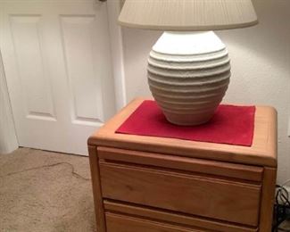 Stand with 2 Drawers and Lamp