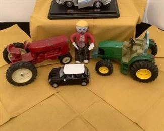 Vintage Red Metal Tractor