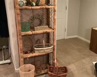 Wicker Cabinet and Baskets