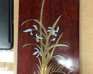 https://www.ebay.com/itm/124123537178 KB0013: Metal Inlayed Wood Art set of 2