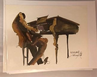 https://www.ebay.com/itm/114155019139 LAN0806: Leo Meiersdorff Jazz Print 10"X12.5" Local Pickup $25 Man at Piano
