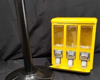 Candy Machine, holds three different kinds of Candy. Needs minor repair to the hinge for lid. Photographed. No Key