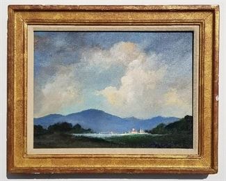 John Hulse Landscape Painting, oil on canvas, 9 x 12 inches, 11.8 x 14.8 x 1.8 inches framed, signed lower right, obscured ink name or title verso.