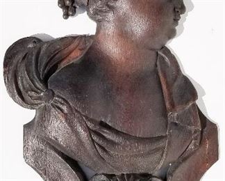 Black Forest Carving 13 of 20, Bacchus toga monk Roman wine grape relief plaque, 19 x 12 x 2 inches. Provenance: This German Austrian Swiss Bavarian Alpine figural carving is one of twenty in the sale from the estate of a New England lifetime collector national business owner retired to central Florida.