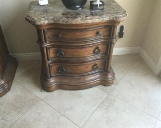 night stand - 4 - included with bedroom set $5000 for set. Will sell pair for$350. Marble tops