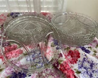 ITEM #78 Vintage heavy glass divided plates (12) even prettier in person, $24