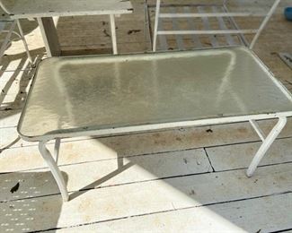 ITEM #26 Metal patio table, $14