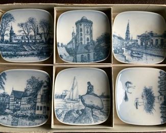 ITEM #42 Bing & Grondahl Kjeld Bonfils Scenes of Denmark miniature porcelain plates, $20