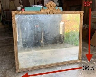 ITEM #54 Large antique gold framed mirror, frame has some chipping, $38