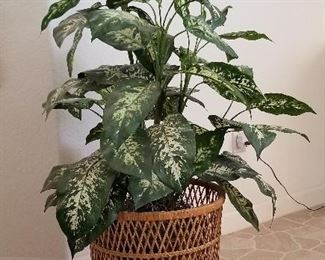 #30 Faux plant and basket - $45