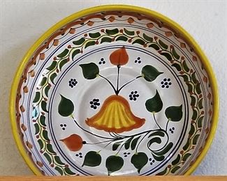 #46 Large yellow rimmed bowl $20