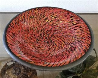 #62 Red ceramic bowl - $15