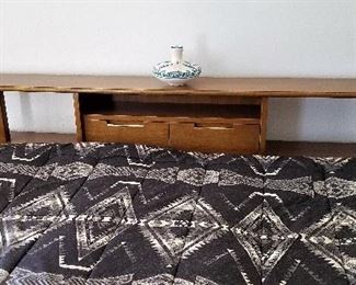 #27 Vintage teak king bed headboard and frame - $495 There are 2 twin mattresses each $95  