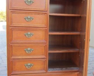 King Bedroom Suite: Lexington Headboard, Footboard, Dresser w Mirror, Wardrobe w Mirrored Front, Nightstand AVAILABLE AT AN OFF-SITE LOCATION