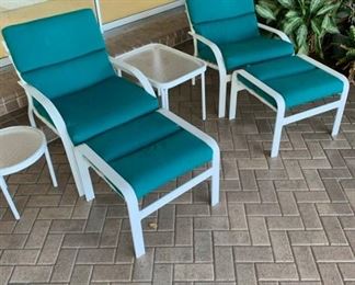 Pair of chairs with Ottomans and two small tables https://ctbids.com/#!/description/share/367389