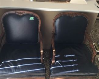Two Century Chair Co. leather and wood arm chairs https://ctbids.com/#!/description/share/367919
