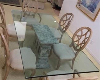 Glass Dining Table and Bernhardt Chairs https://ctbids.com/#!/description/share/367344