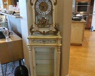 SOLD  Tiffany Boulle quarter-hour chiming mantel clock on matching stand