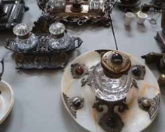Inkwells - Inkwell on plate on lower right SOLD